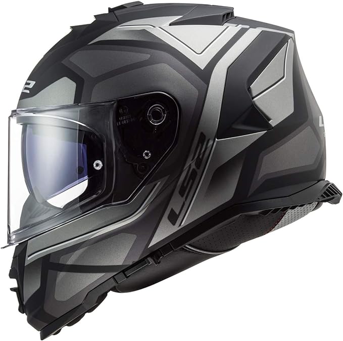 LS2 Assault Petra Full Face Motorcycle Helmet W/SunShield (Matte Black/Graphite/Gray)