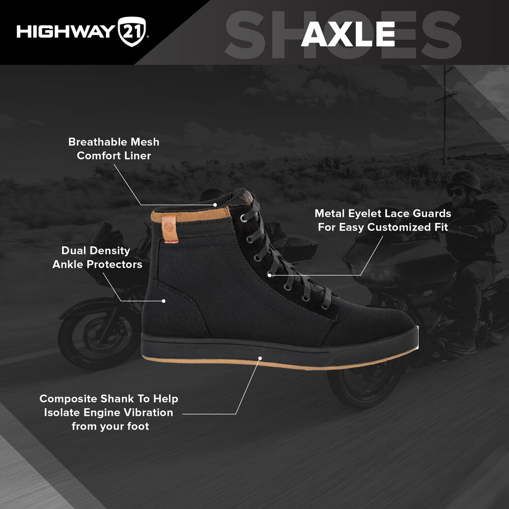 Highway 21 Men's Motorcycle Axle Shoes (Black/White)