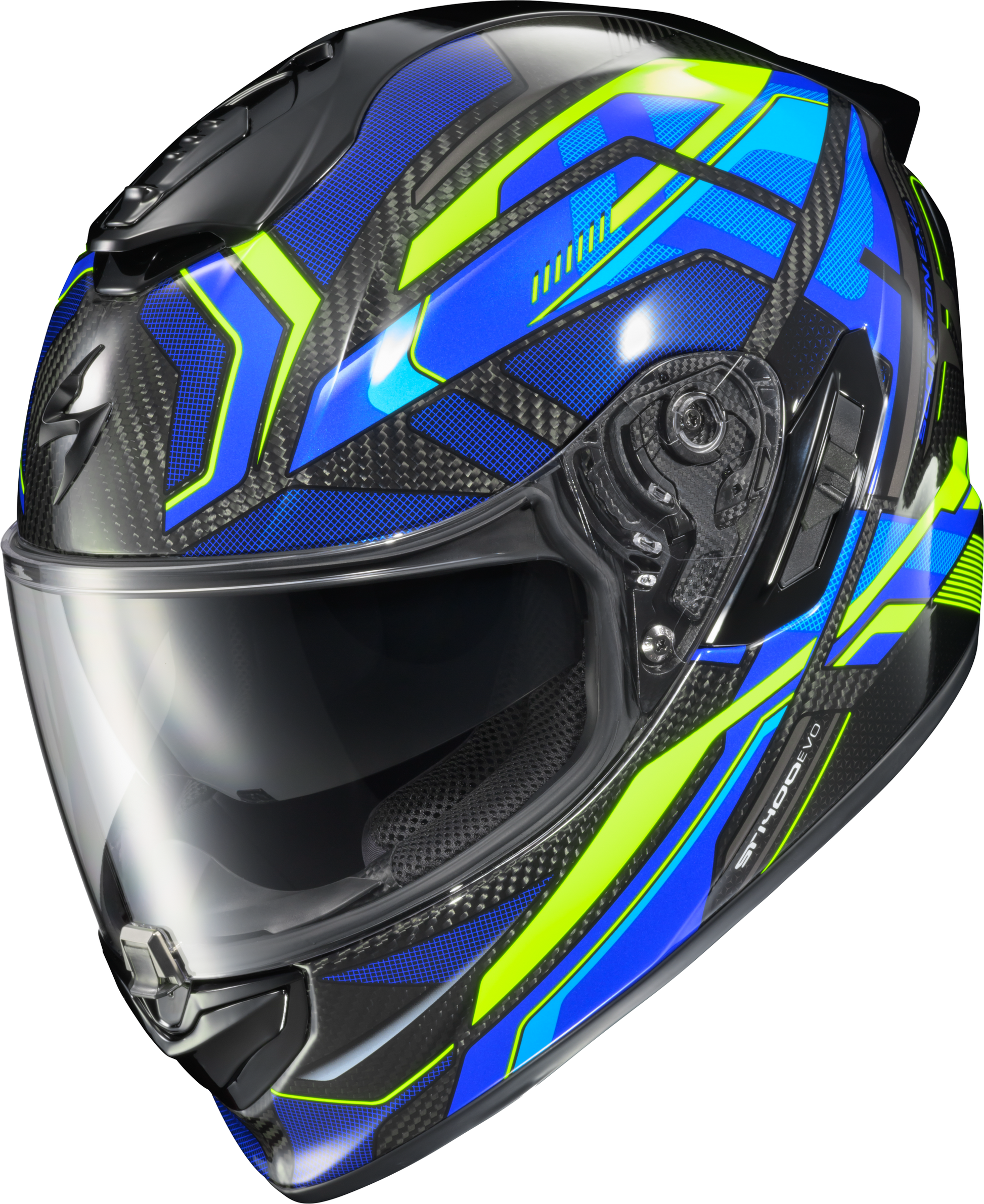 Exo St1400 Evo Carbon Helmet Hex Gloss Blue Xl