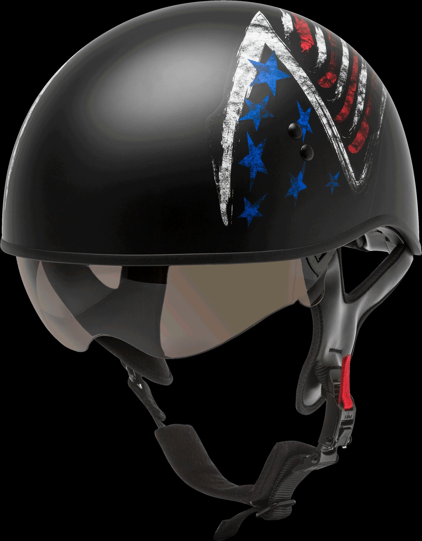 GMAX HH-65 Bravery Half Helmet (Matte Black/Red/White/Blue)