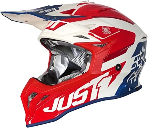 JUST 1 J39 Stars Thermoplastic Resin MX Helmet (Gloss Red Blue White) - XS