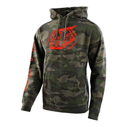 Troy Lee Designs Men's Motocross/Bike Racing Pullover Hoodie (Cropped Badge Forest Camo) - Small