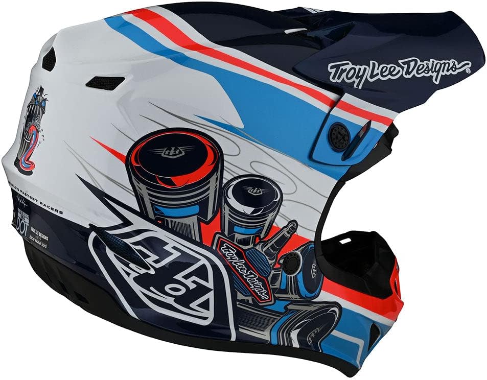 Troy Lee Designs SE4 Polyacrylite Helmet W/MIPS (Blue/Orange) - XS