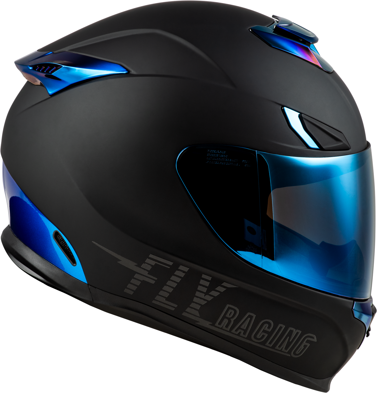 Sentinel Recon Helmet Matte Black/Blue Chrome Lg