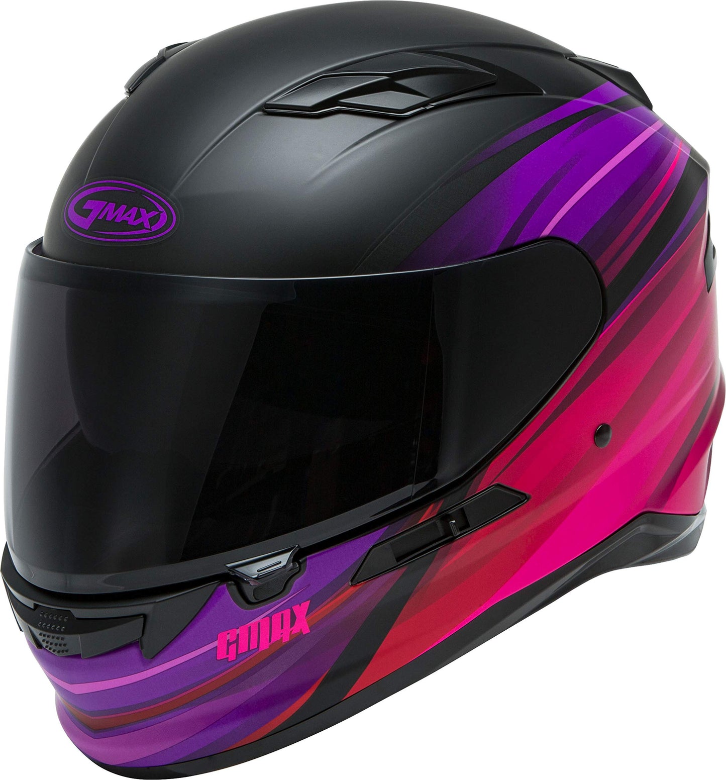 GMAX FF-98 Osmosis Motorcycle Helmet (Black/Purple/Red) - Large