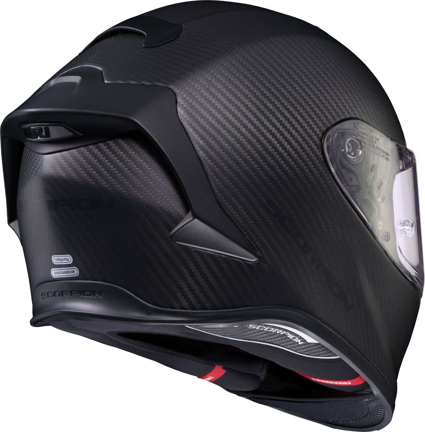 Scorpion EXO R1 Air Full Face Helmet Carbon Gloss Black XS - R1C-0032