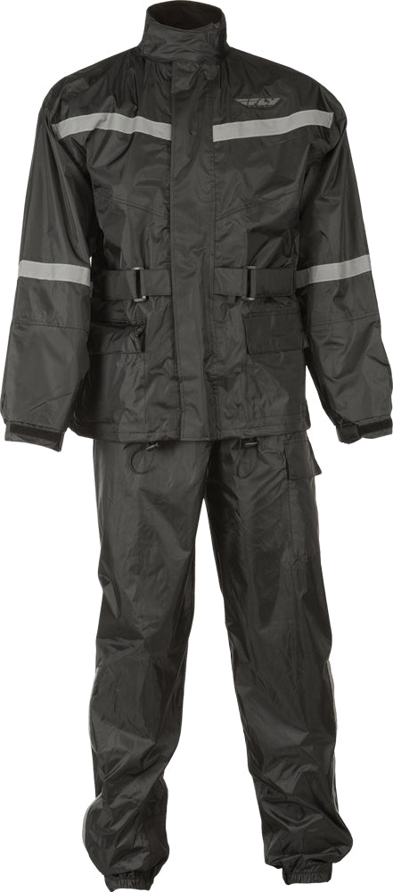 Fly Racing Street Two-Piece Rain Suit (Black) - Medium