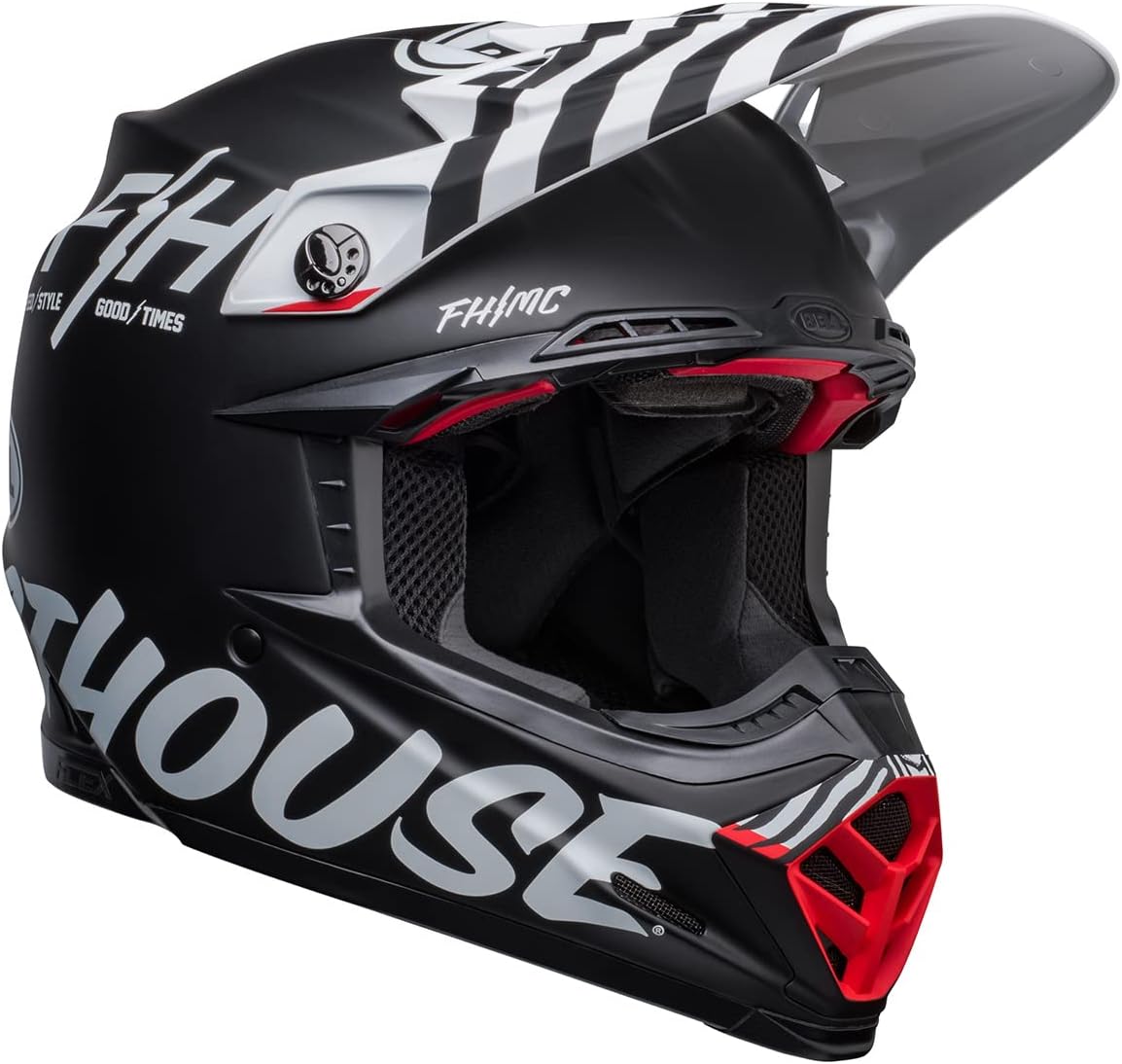 Bell Moto-9S Flex Helmets (FH Flex Crew Matte Black/White) - Small