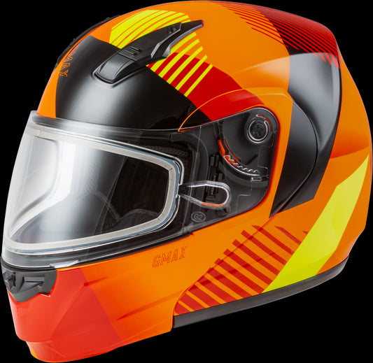 GMAX MD-04S Reserve Modular Snow Helmet w/ Dual Lens Shield (Neon Orange/Hi-Vis) - Small