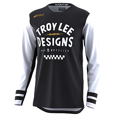 Troy Lee Designs Offroad Motocross Dirt Bike ATV Motorcycle Powersports Racing Jersey Shirt for Men, Scout GP (Ride On Black/White, 2X)