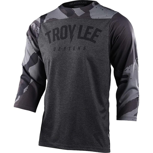 Troy Lee Designs Men's 3/4 Sleeve Ruckus Jersey (Camber Camo) - Black Heather