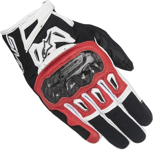 Alpinestars SMX-2 Air Carbon V2 Leather Gloves (Black/Red/White) - Small