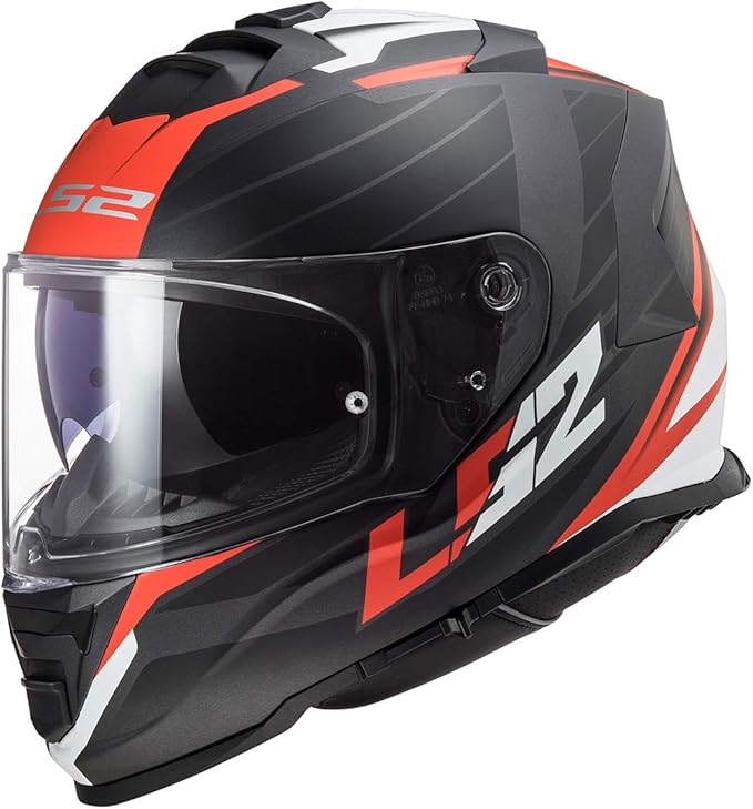 LS2 Assault Nerve Full Face Motorcycle Helmet W/SunShield (Matte Black/Red)