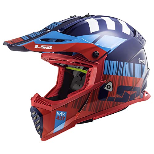 LS2 Helmets Gate Xcode Full Face Helmet (Gloss Red Blue - X-Small)