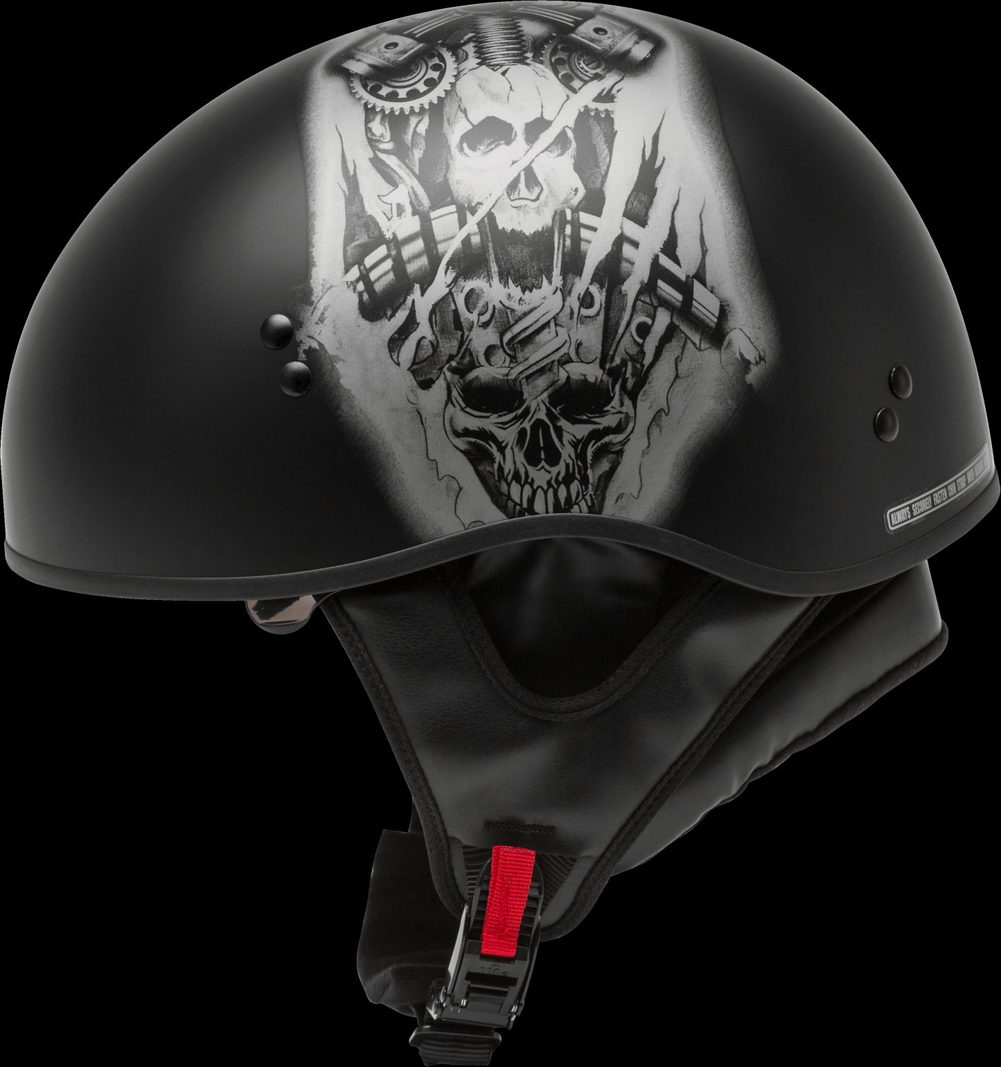 GMAX HH-65 Tormentor Naked Half Helmet (Matte Black/Silver)