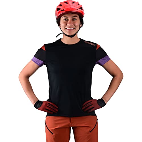 Troy Lee Designs Cycling MTB Bicycle Mountain Bike Jersey Shirt for Women, Lilium SS Rugby (Black, X-Small)