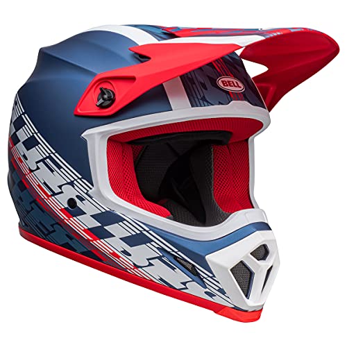 Bell MX-9 MIPS Dirt Helmet (Offset Matte Metallic Blue/White - Small)