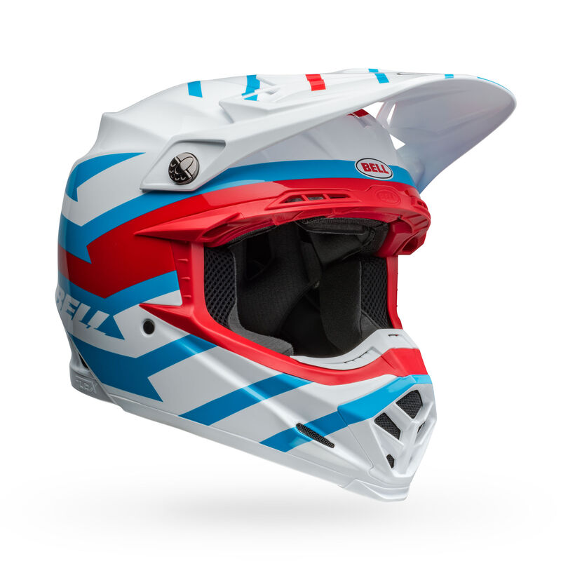 Bell Moto-9S Flex Helmets (Banshee Gloss White/Red)