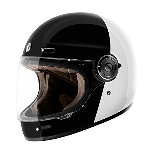 TORC T1 Retro Motorcycle Helmet (Gloss Black Fifty One Fifty) - XXL