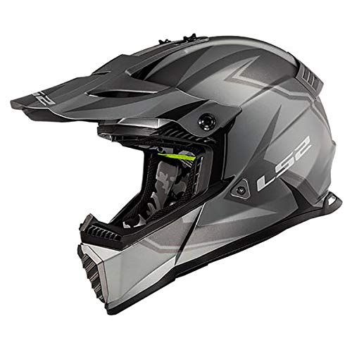 LS2 Helmets Gate TwoFace Full Face Helmet (Matte Gray/Black - 3X-Large)