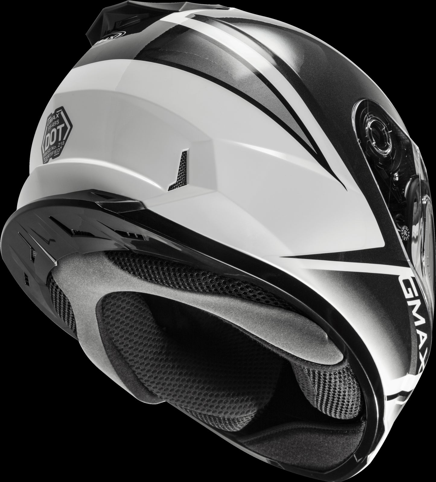 GMAX FF-49S Hail Snow Helmet w/ Electric Shield (White/Black) - Small