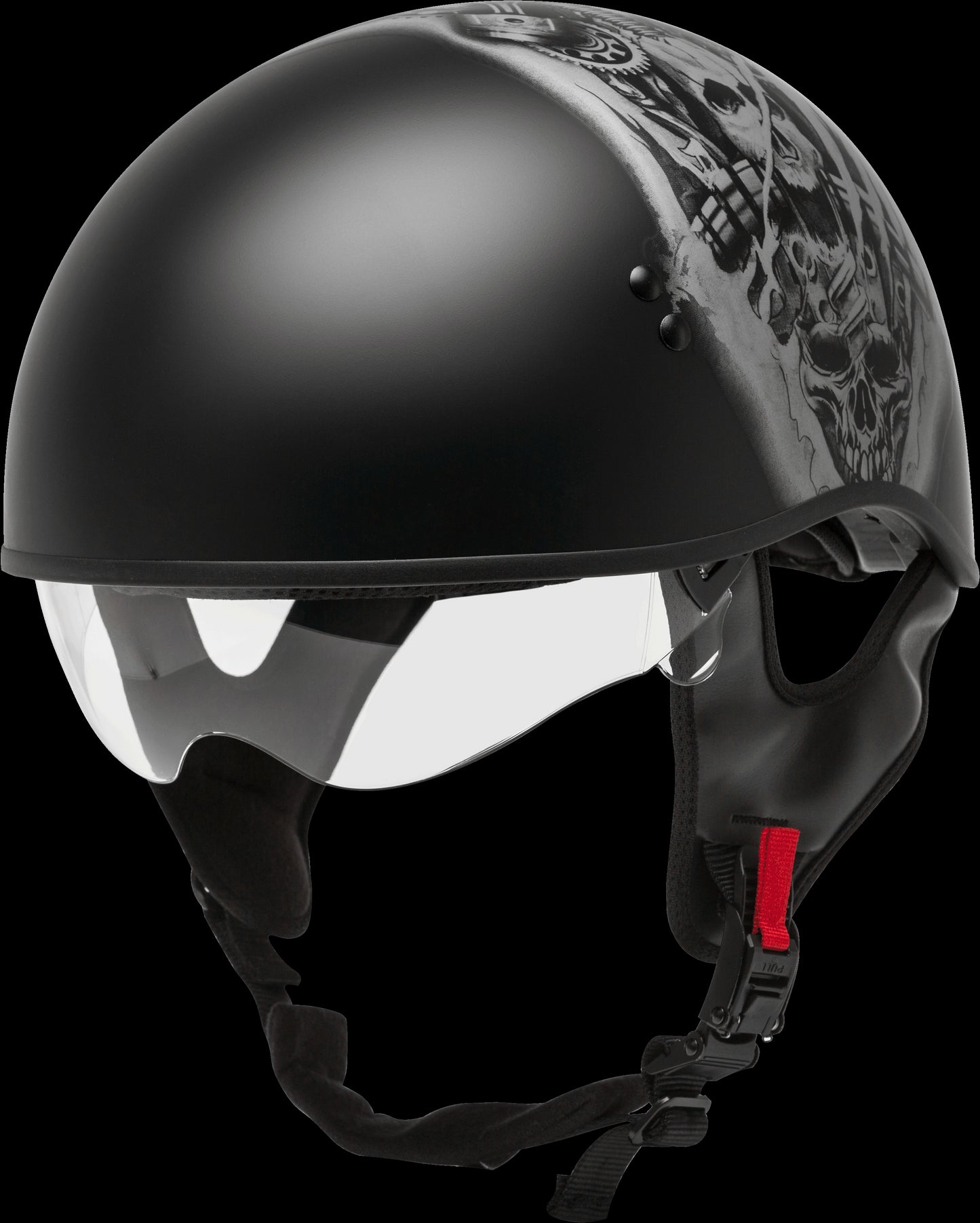 GMAX HH-65 Tormentor Naked Half Helmet (Matte Black/Silver)