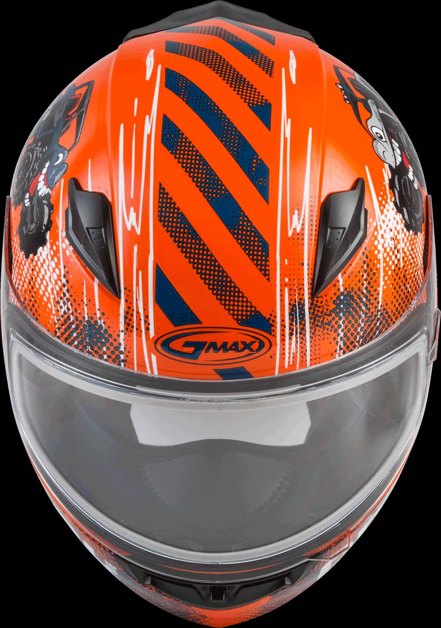 GMAX GM-49Y Beasts Youth Snow Helmet (Orange/Blue/Grey) - Youth Large