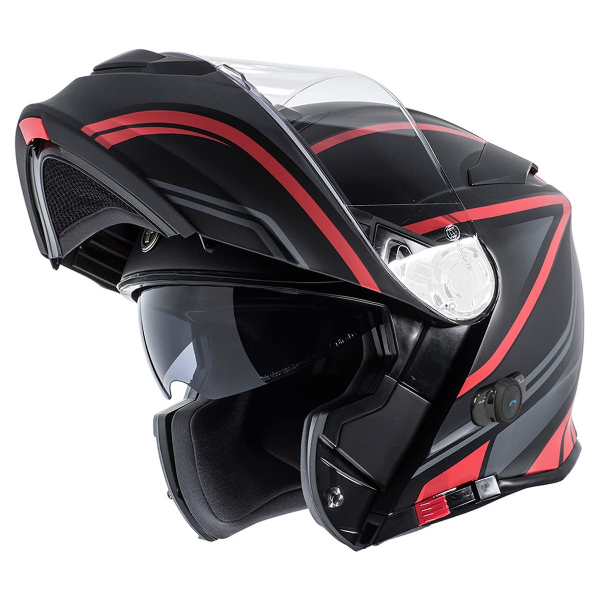 TORC T28B Bluetooth Integrated Motorcycle Helmet (Vapor Red) - XS