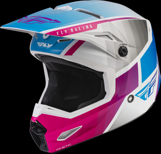 Fly Racing Kinetic Drift Helmet (Pink / White / Blue) - 2XL