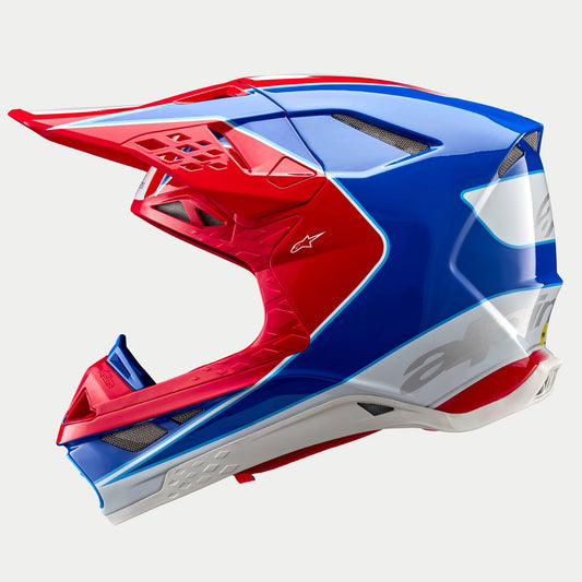 Alpinestars Supertech S-M10 Bale Helmet (Bright Red/Blue Glossy) - Large