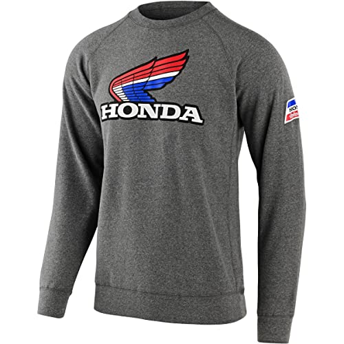 Troy Lee Designs Honda Retro Victory Wing Crew Sweatshirt (SMALL) (GUNMETAL HEATHER)