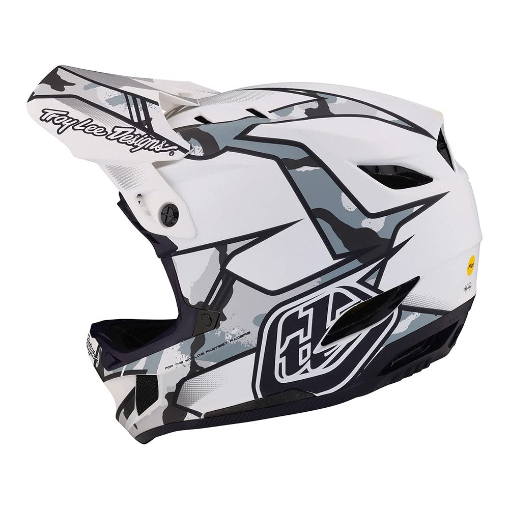 Troy Lee Designs D4 Composite Matrix Camo Full Face Mountain Bike Helmet (White)