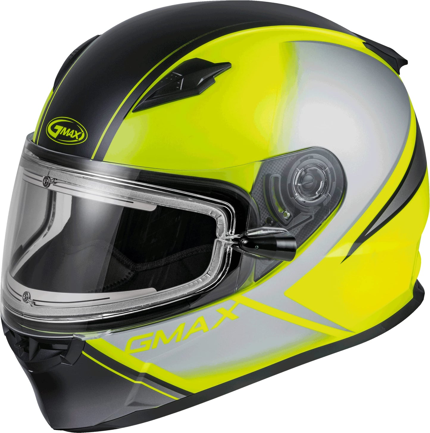 GMAX FF-49S Hail Snow Helmet w/ Electric Shield (Matte Hi-Vis/Black/Grey)