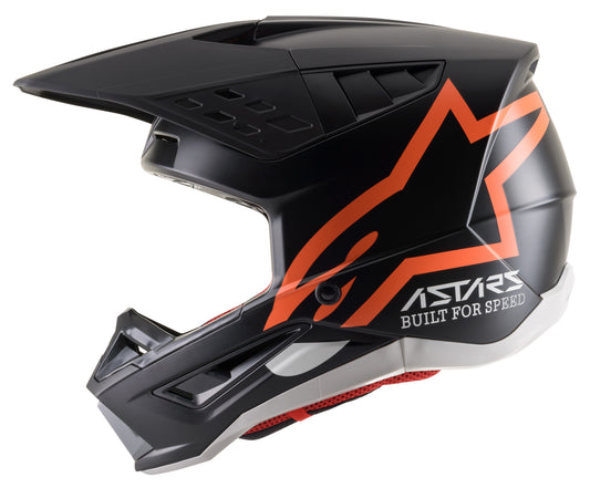 Alpinestars Supertech M5 Compass Helmet (Matte Black/Orange Fluo) - Small