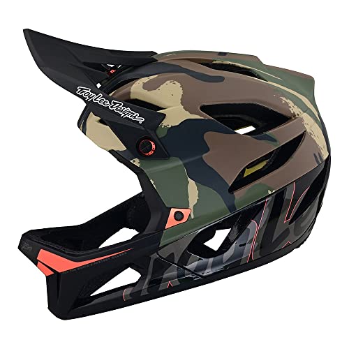 Troy Lee Designs Stage Signature Camo Full Face Mountain Bike Helmet Youth  (Army Green)