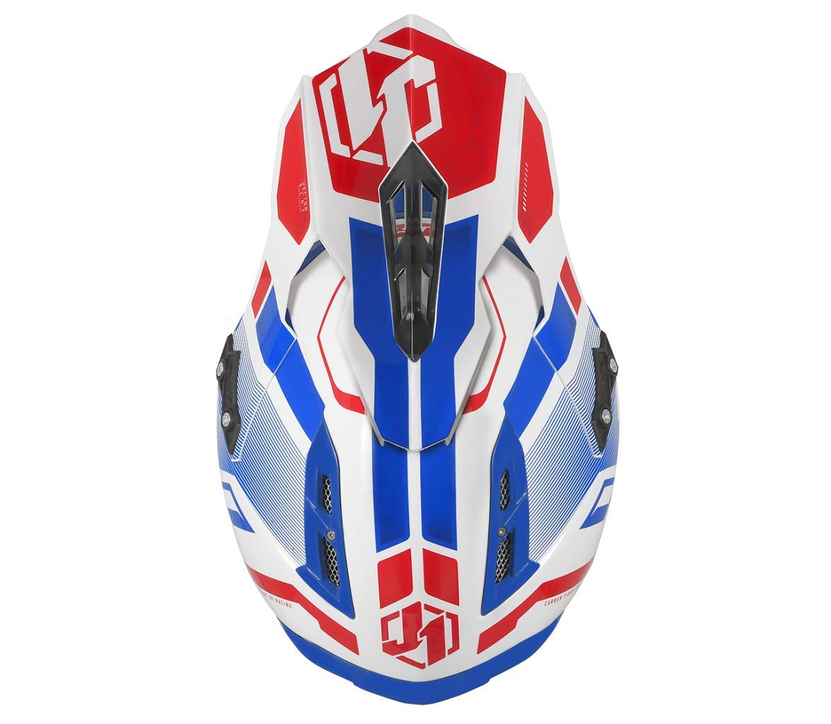 JUST 1 Vector Carbon Fiber MX Helmet (Vector Red/Blue/White Carbon) - Small