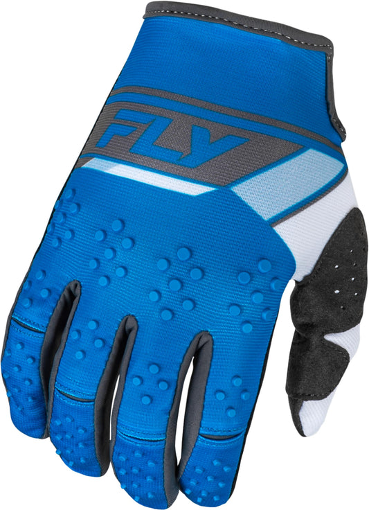 Fly Racing 2024 Youth Kinetic Prix Gloves (Bright Blue/Charcoal)