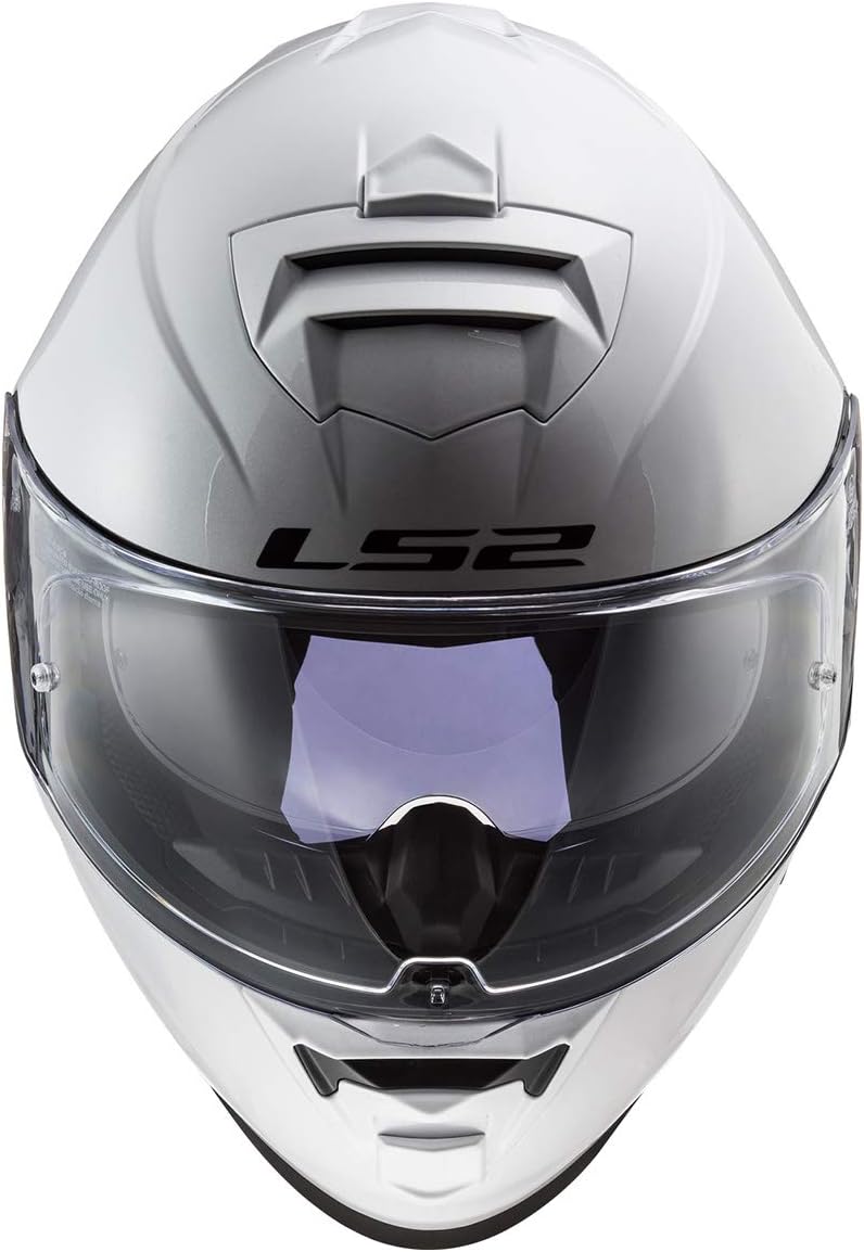 LS2 Assault Full Face Motorcycle Helmet W/SunShield (Gloss White)