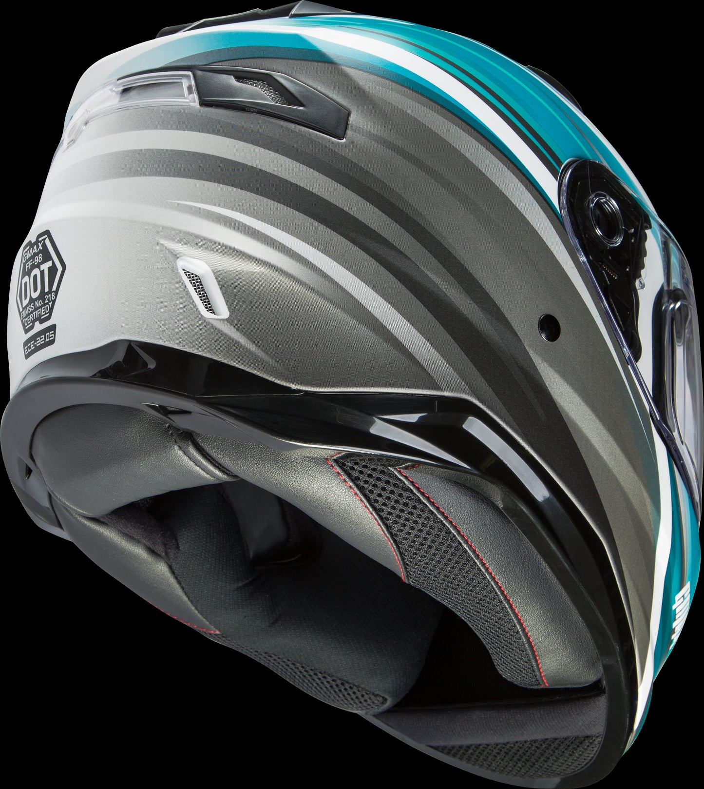 GMAX FF-98 Osmosis Motorcycle Helmet (White/Teal/Grey) - XS