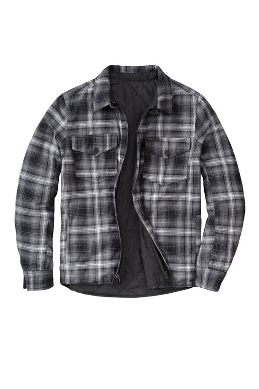 ScorpionEXO Morpheus Reversable Motorcycle Jacket (Black/Plaid Grey) - 5XL