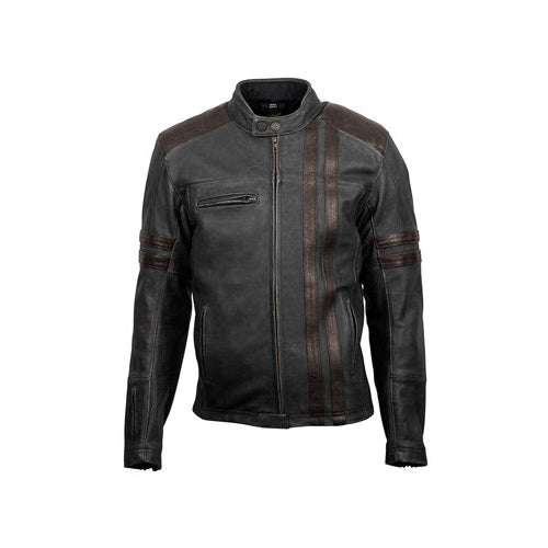 ScorpionEXO 1909 Vintage Leather Jacket with Thermal Liner and Armor (Black/Brown) - 3XL