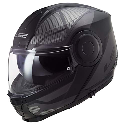 LS2 Helmets Horizon Axis Modular Helmet W/SunShield (Black Titanium - X-Small)