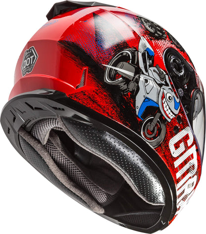 GMAX GM-49Y Cold Weather Youth Helmet (Red/Blue/Grey) - Youth Medium