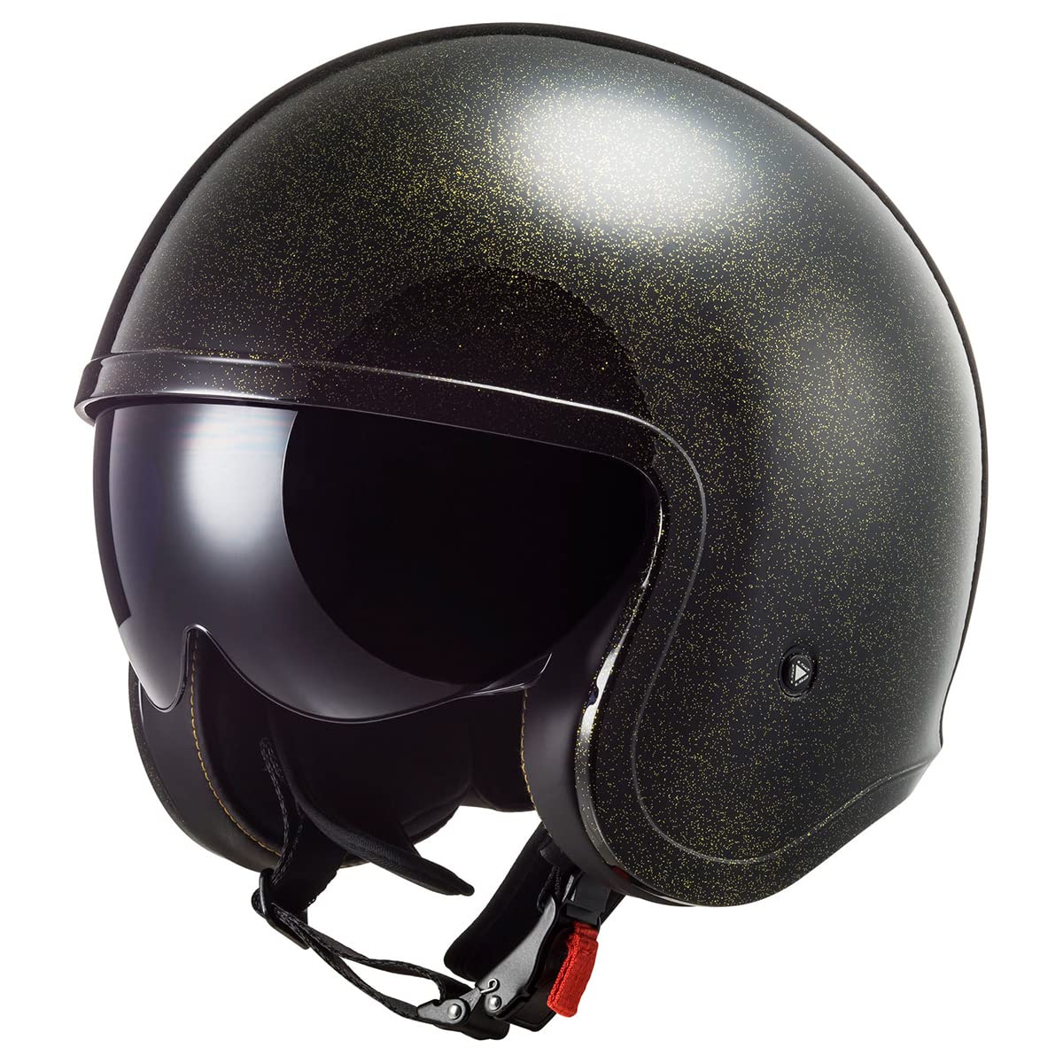 LS2 Helmets Open Face Spitfire Disco Helmet (Gloss Black/Gold Flakes) - Small