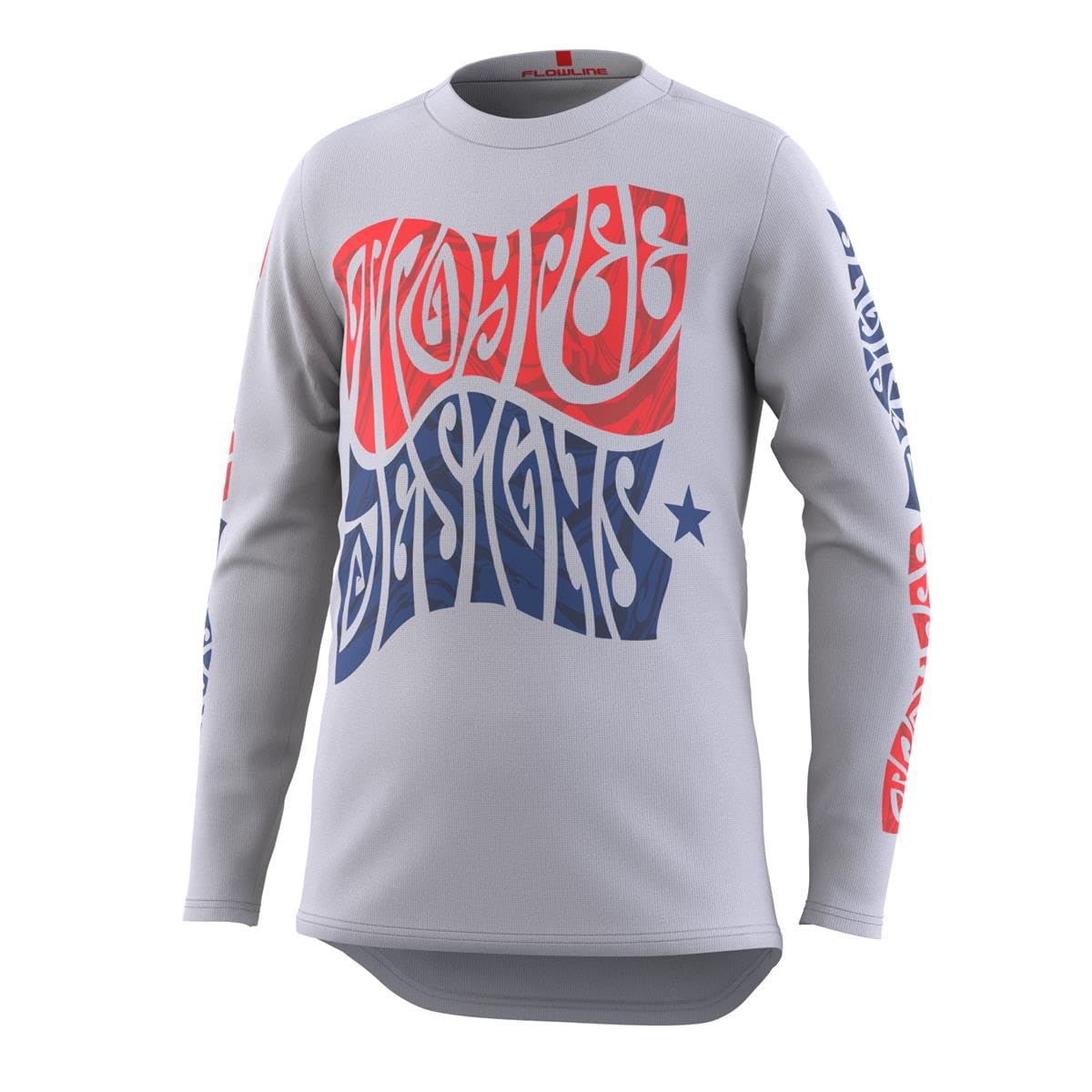 Troy Lee Designs Youth Flowline Tripper Long Sleeve Jersey (Cement) - Small