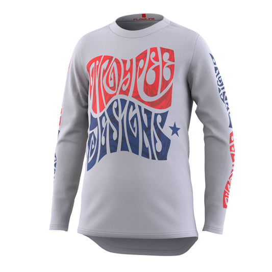 Troy Lee Designs Youth Flowline Long Sleeve Jersey (Tripper Cement) - Large