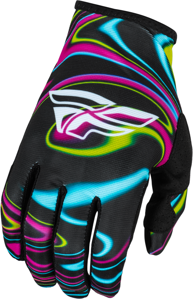 Fly Racing 2024 Adult Lite Warped Gloves (Black/Pink/Electric Blue) - 3XL