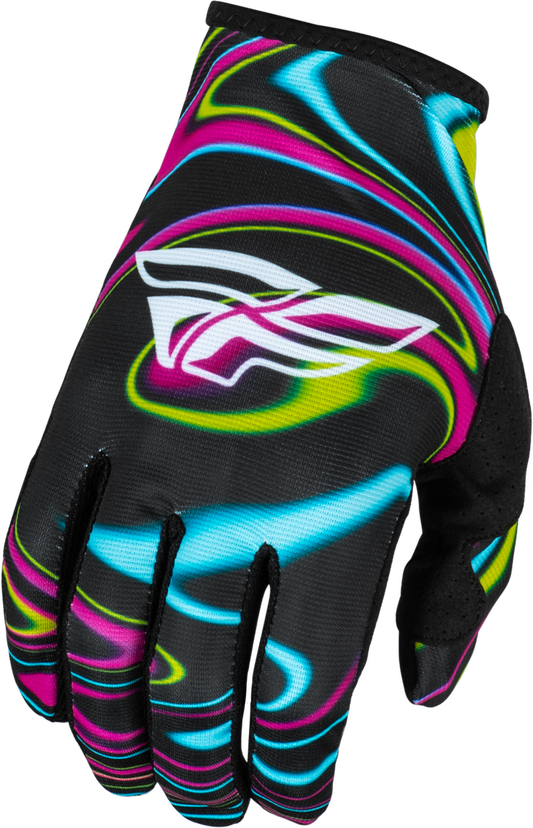 Fly Racing 2024 Adult Lite Warped Gloves (Black/Pink/Electric Blue) - 3XL