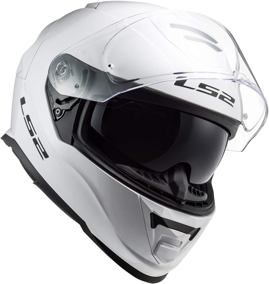 LS2 Assault Full Face Motorcycle Helmet W/SunShield (Gloss White)