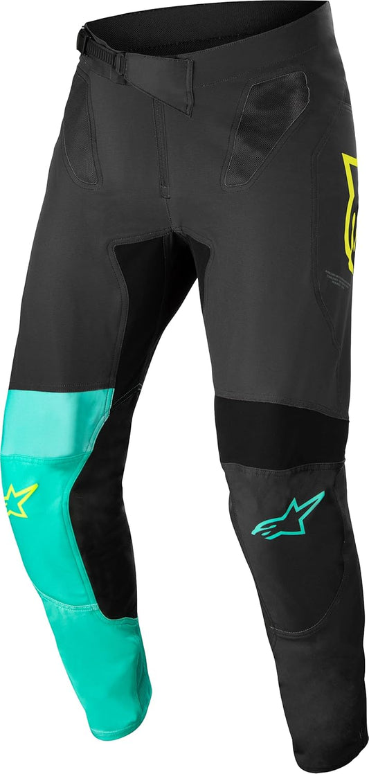 Alpinestars Supertech Blaze Motocross Pants (Black/Pastel Green/Yellow Fluo)